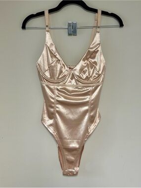 Satin Rose Gold Bodysuit - Women Intimates & Sleepwear